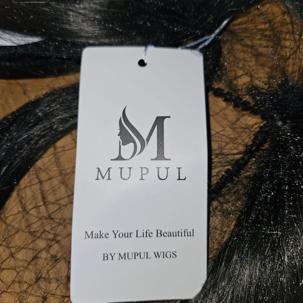 Mupul Super Silky Long Black Wig Women’s One Size Center Part Heat Resistant NIP